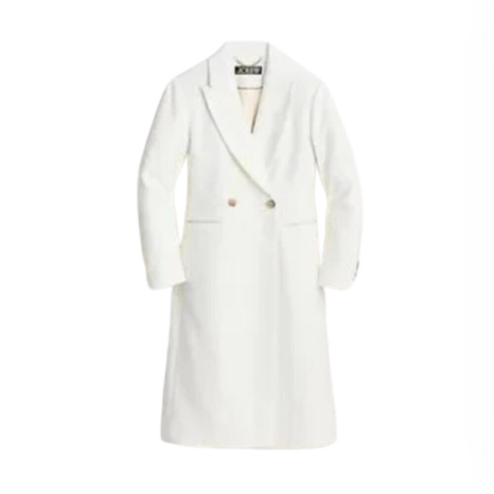 NWT JCrew Mirabelle Top Coat Womens 00 Ivory Cream Italian Wool Cashmere BM546